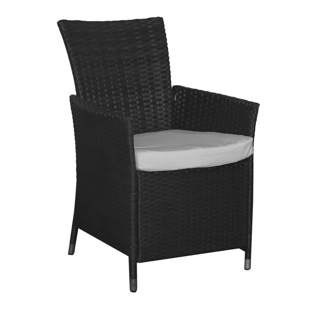 Rattan Square Dining Set with 4 Rattan Chair Black color — photo 4