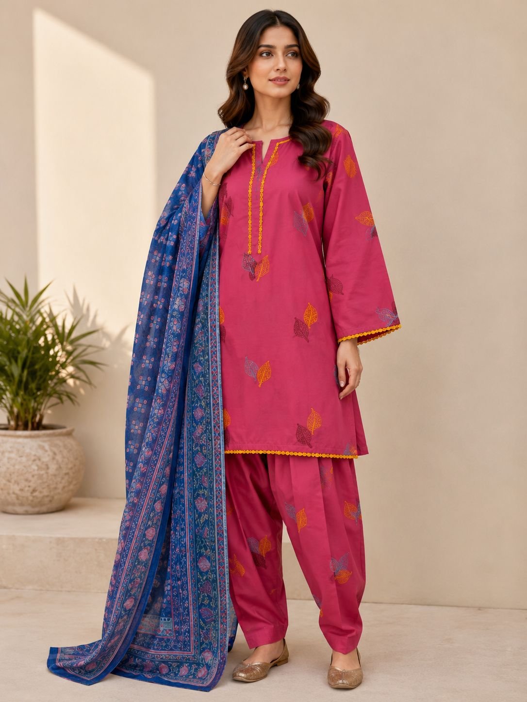*DESIGN Embroidered Cotton 3-Piece Suit* — photo 3