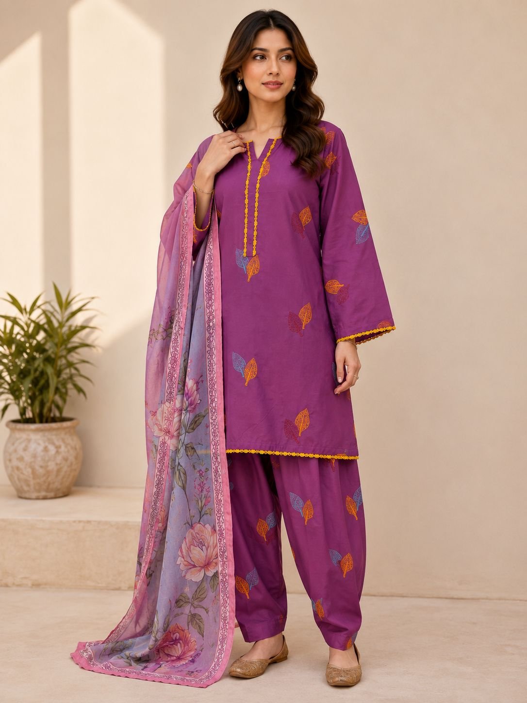 *DESIGN Embroidered Cotton 3-Piece Suit* — photo 5