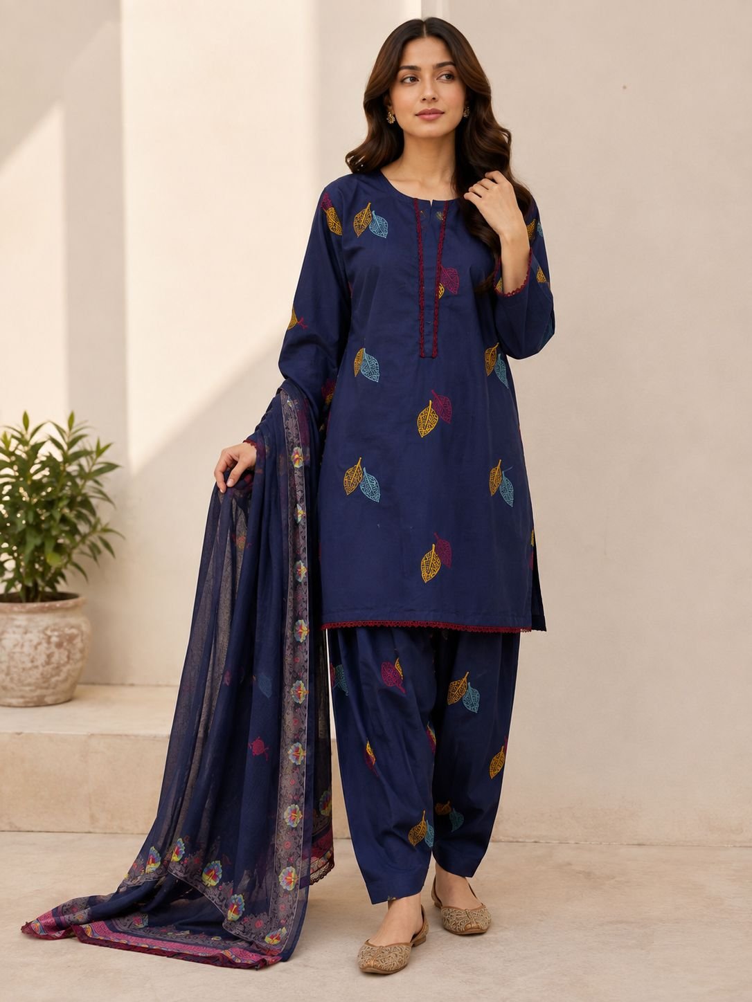 *DESIGN Embroidered Cotton 3-Piece Suit* — photo 7